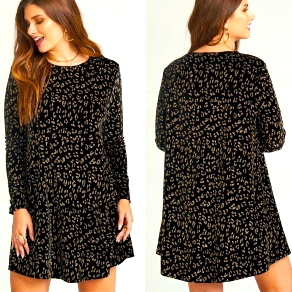 Show Me Your MuMu Toby Dress in Glitter Cheetah Velvet